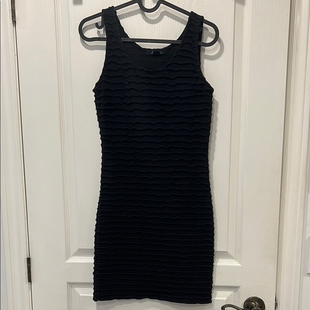 Forever 21 Black Ruffled Tiered Bodycon Mini Dress